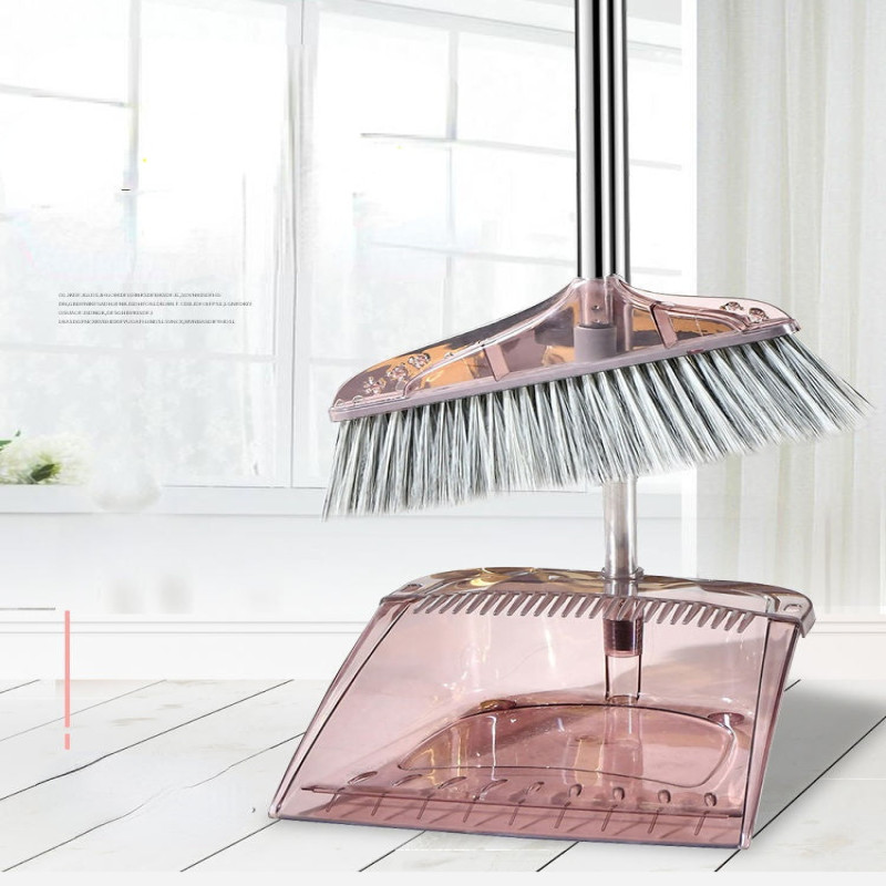 Broom and Dustpan Long Handle Brush Set