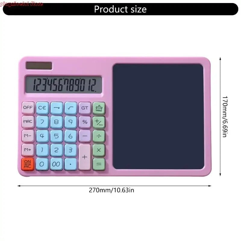E8BA 12 Digit Solar Calculator Double Power Supply With LCD Writing Board