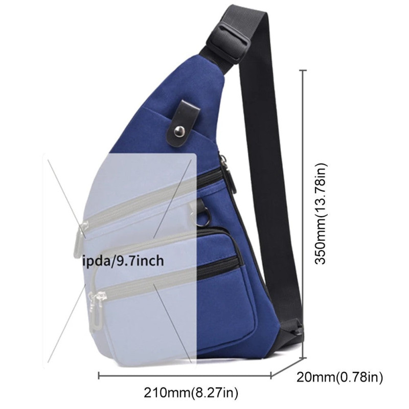 Canvas Men's Bag Fanny Pack Multi-Pocket Waterproof Casual Chest Bag