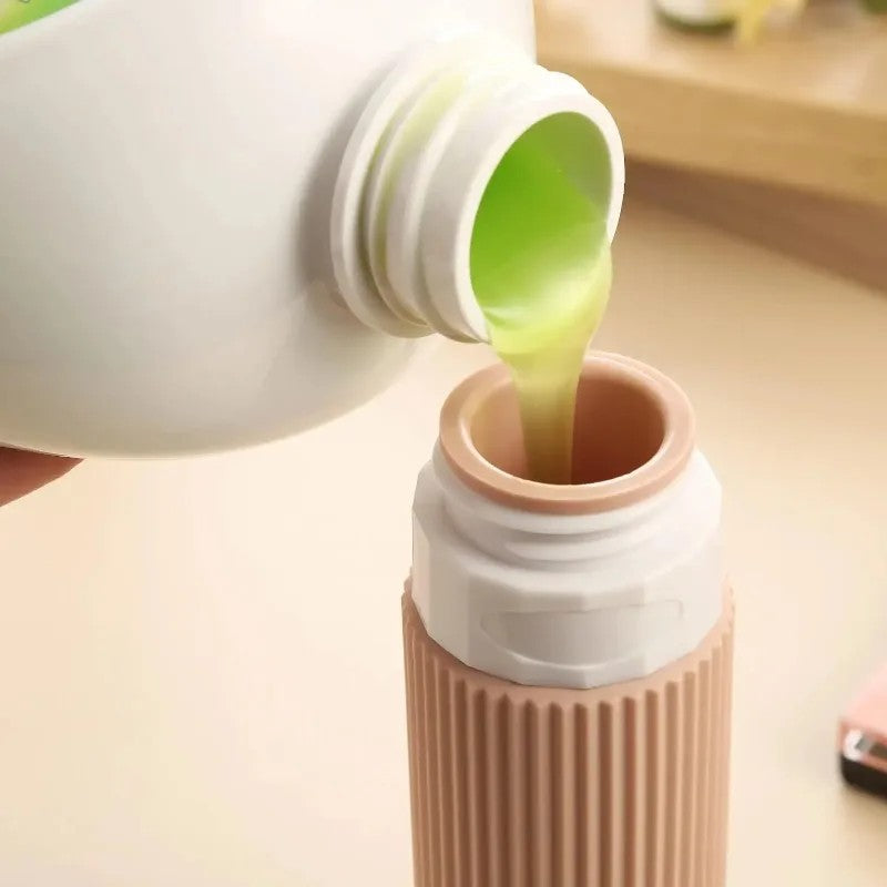4pcs Silicone Gel Portioning Bottles Set for Body Wash, Skincare Lotion, Thickened Silicone Bottles for Travel Portioning