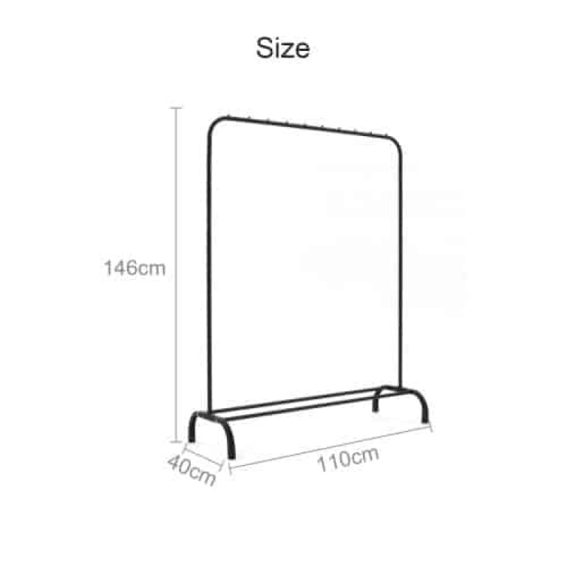 Single Pole Cloth Hanging Stand with Single Shoes Rack by Metallics Home