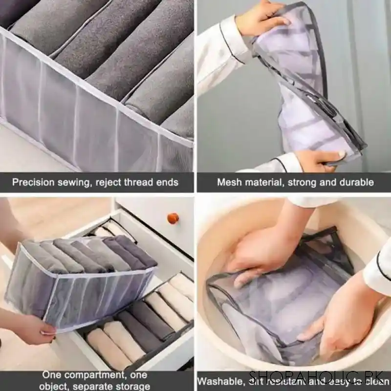 7 Grid Garments Storage Organizer for Jeans, Underwear, Socks