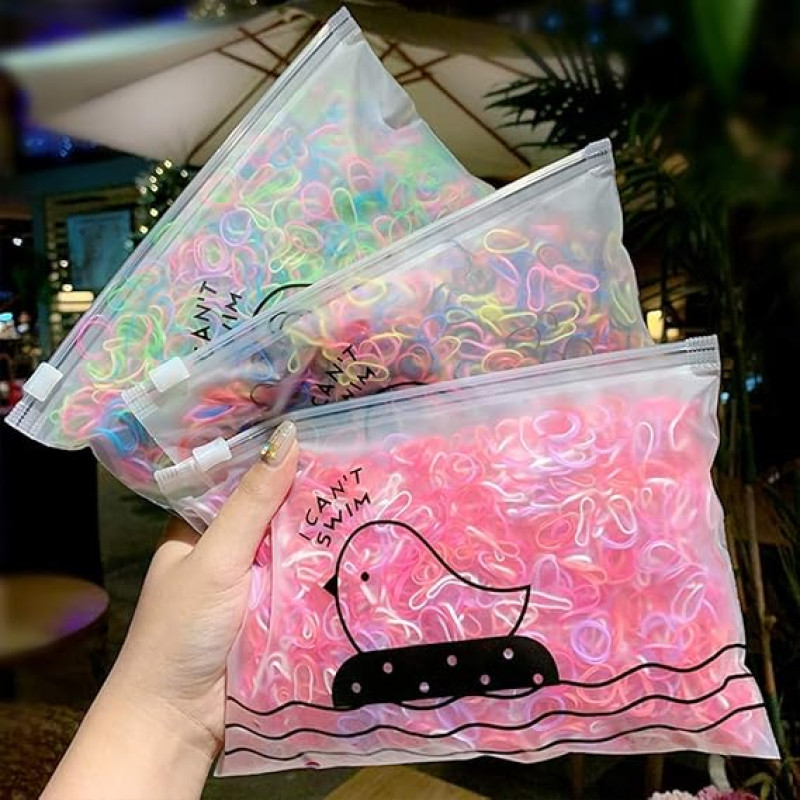 Cute Elastic Hair Ties (Pack of 1,000)