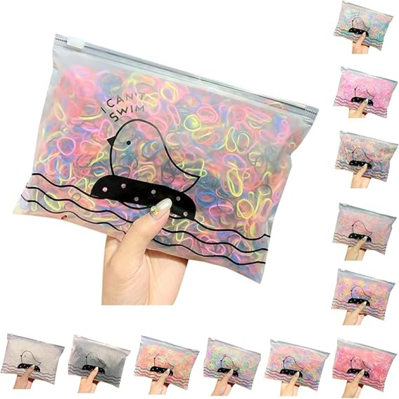 Cute Elastic Hair Ties (Pack of 1,000)