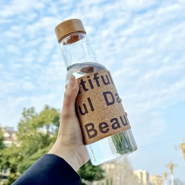 450ml retro glass bottle with vintage patch
