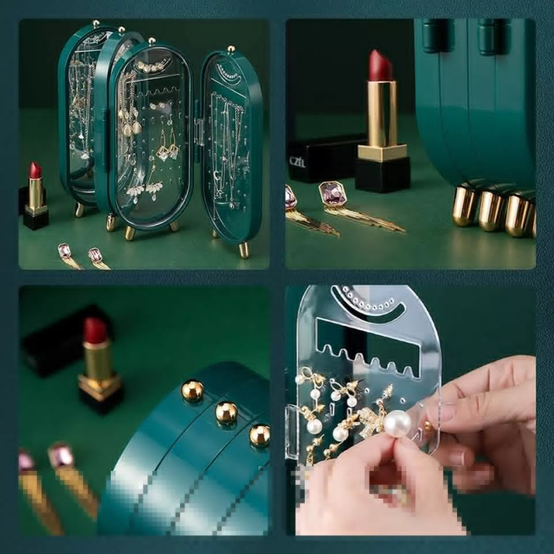 Jewellery case foldable with mirror