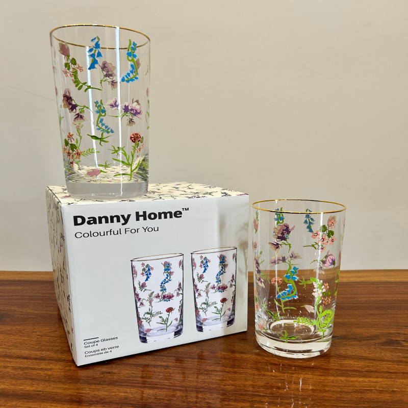 Danny Home Flower Long Glass 4Pcs (470ml)