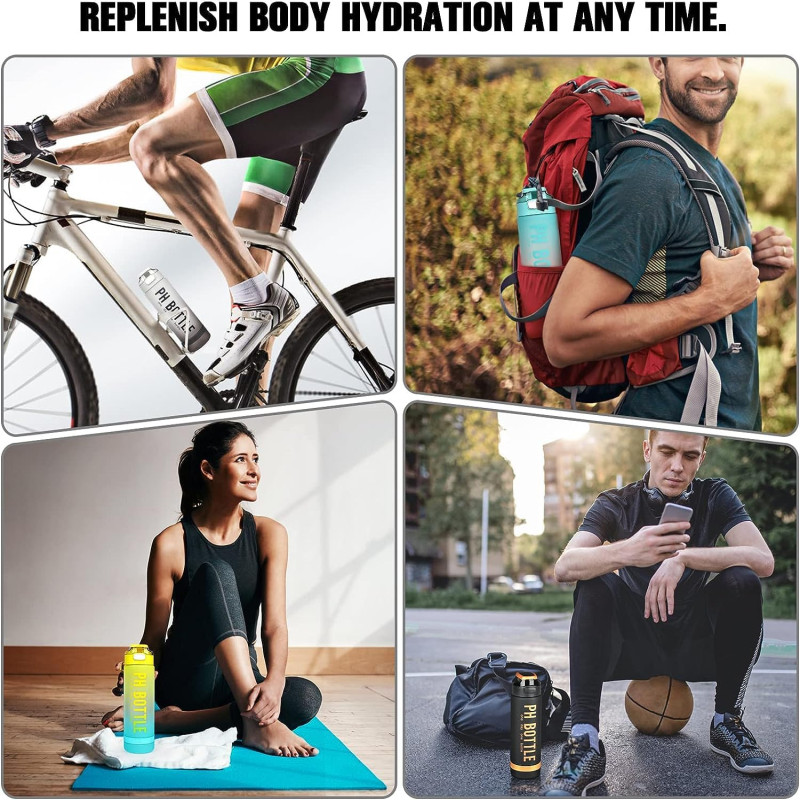 1L PH Water Bottle, Portable Gym Fitness