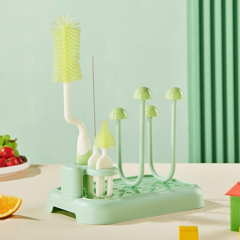 Baby Bottle Drying Stand Include Brushes
