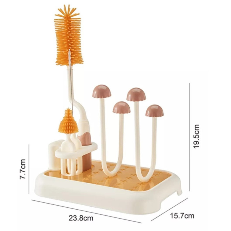 Baby Bottle Drying Stand Include Brushes