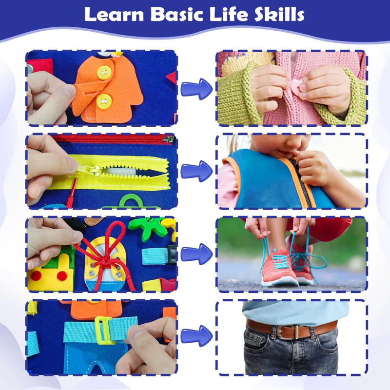 Busy Montessori Fine Motor Skills And Sensory Book 8 Pages