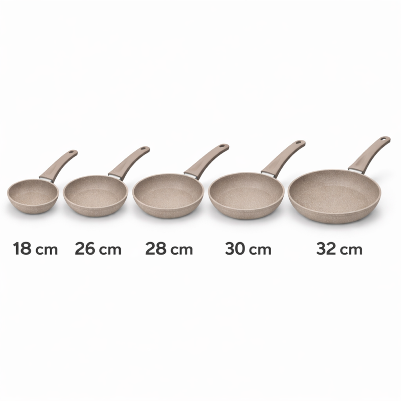 O.M.S Frying Pan Turkish Premium – Grey | 18cm / 26cm / 28cm / 30cm / 32cm