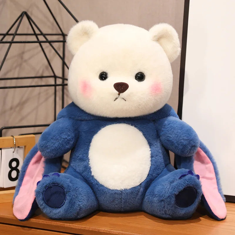 Cute Blue Teddy Bear Plush Toy with Detachable Hat – Soft Stuffed Animal for Kids & Gifts