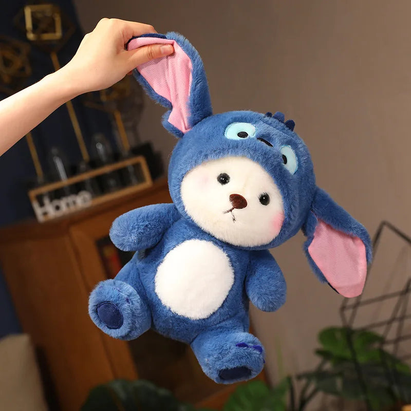 Cute Blue Teddy Bear Plush Toy with Detachable Hat – Soft Stuffed Animal for Kids & Gifts