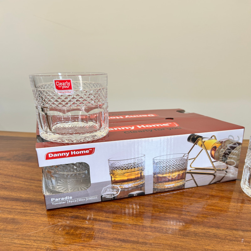 Danny Home Paradis 6-Piece Glass Set – 290ml Drinking Glasses