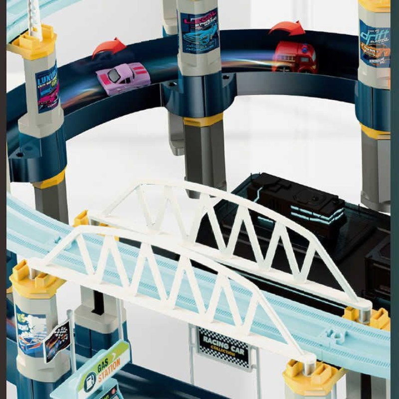 Double Layer Cars + Train Track Battery Operated