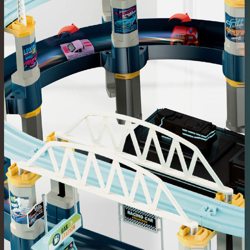 Double Layer Cars + Train Track Battery Operated