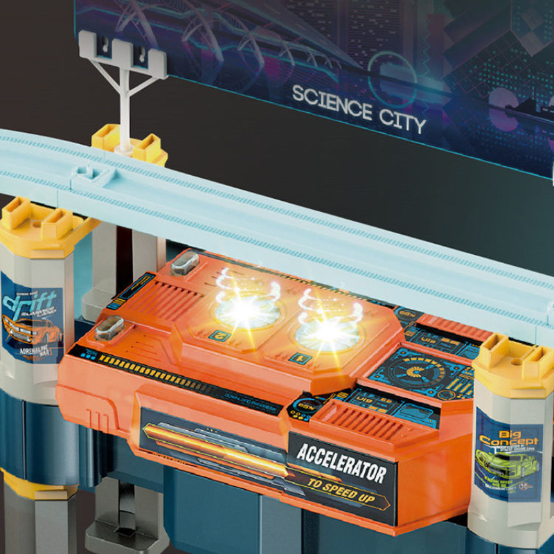 Double Layer Cars + Train Track Battery Operated