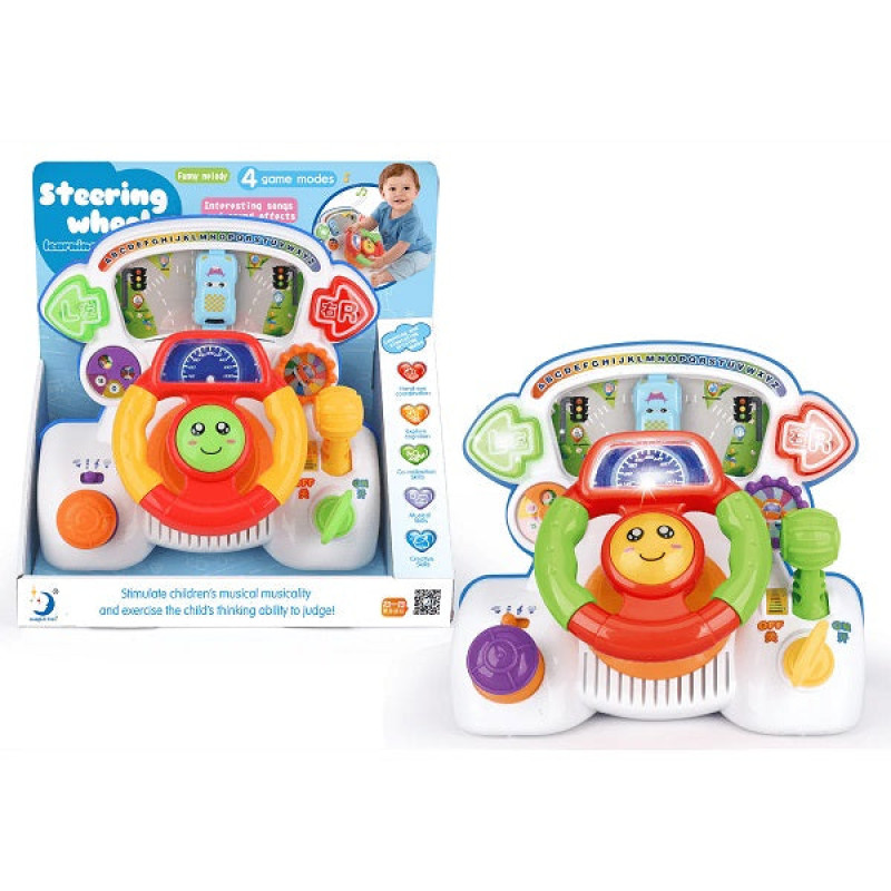 Educational Interactive Steering Wheel Toy With Music & Lights