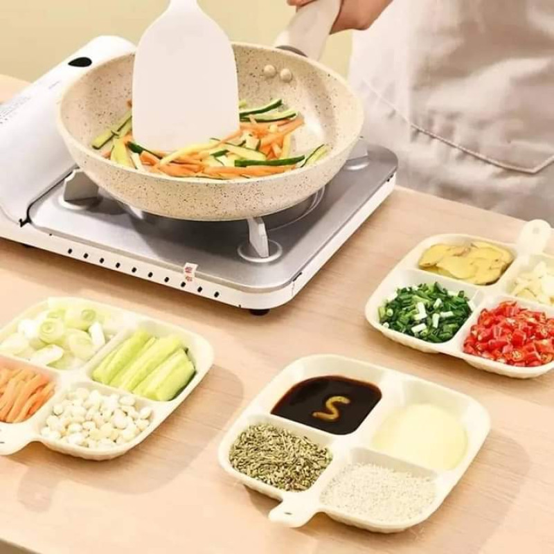 four compartment snack and serving tray