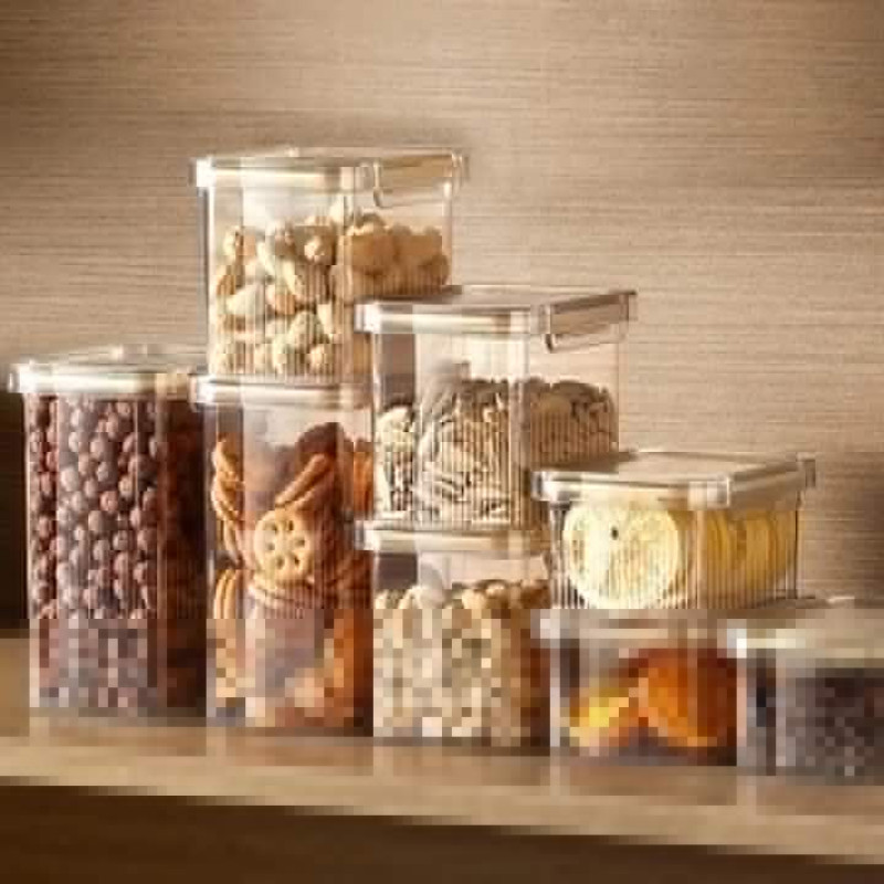 4-Piece Airtight Food Storage Container Set – Stackable Plastic Pantry Organizers