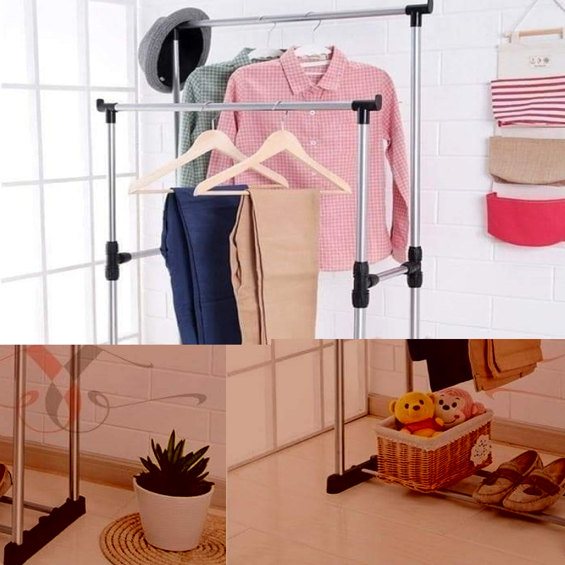 Double Pole Clothes Stand