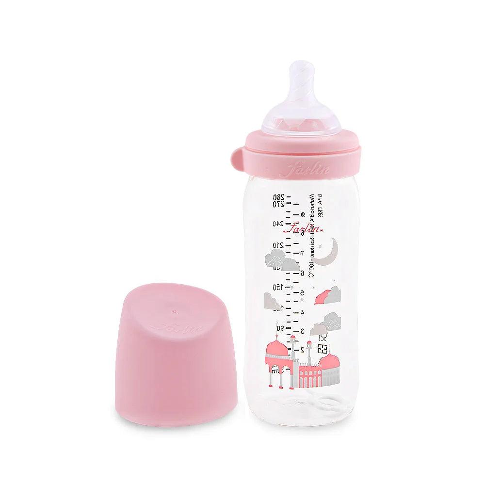 Farlin PA Wide-Neck Feeding Bottle 280ml – Pink-AB-A2002-02