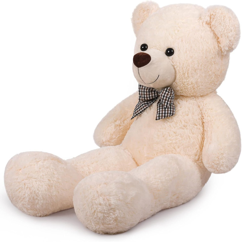 Giant Off-White Teddy Bear – Soft Stuffed Plush Toy for Kids & Gifts