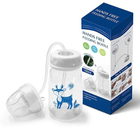 Hands-Free Feeding Bottle + Free Straw Brush