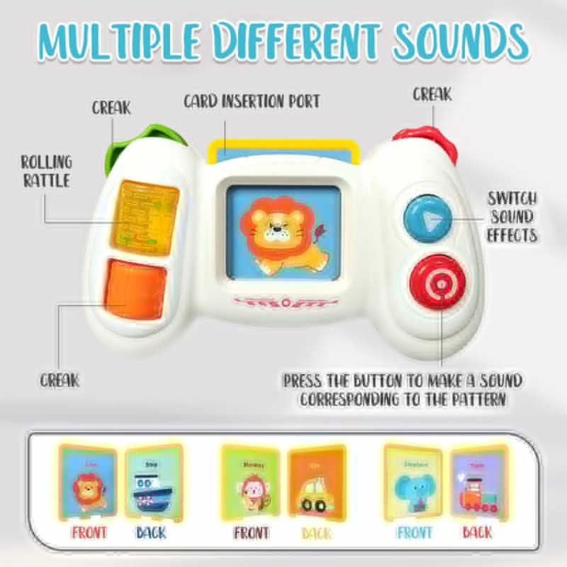 Huanger Toddler Baby Pocket Speech Talking Flash Cards Gaming Console