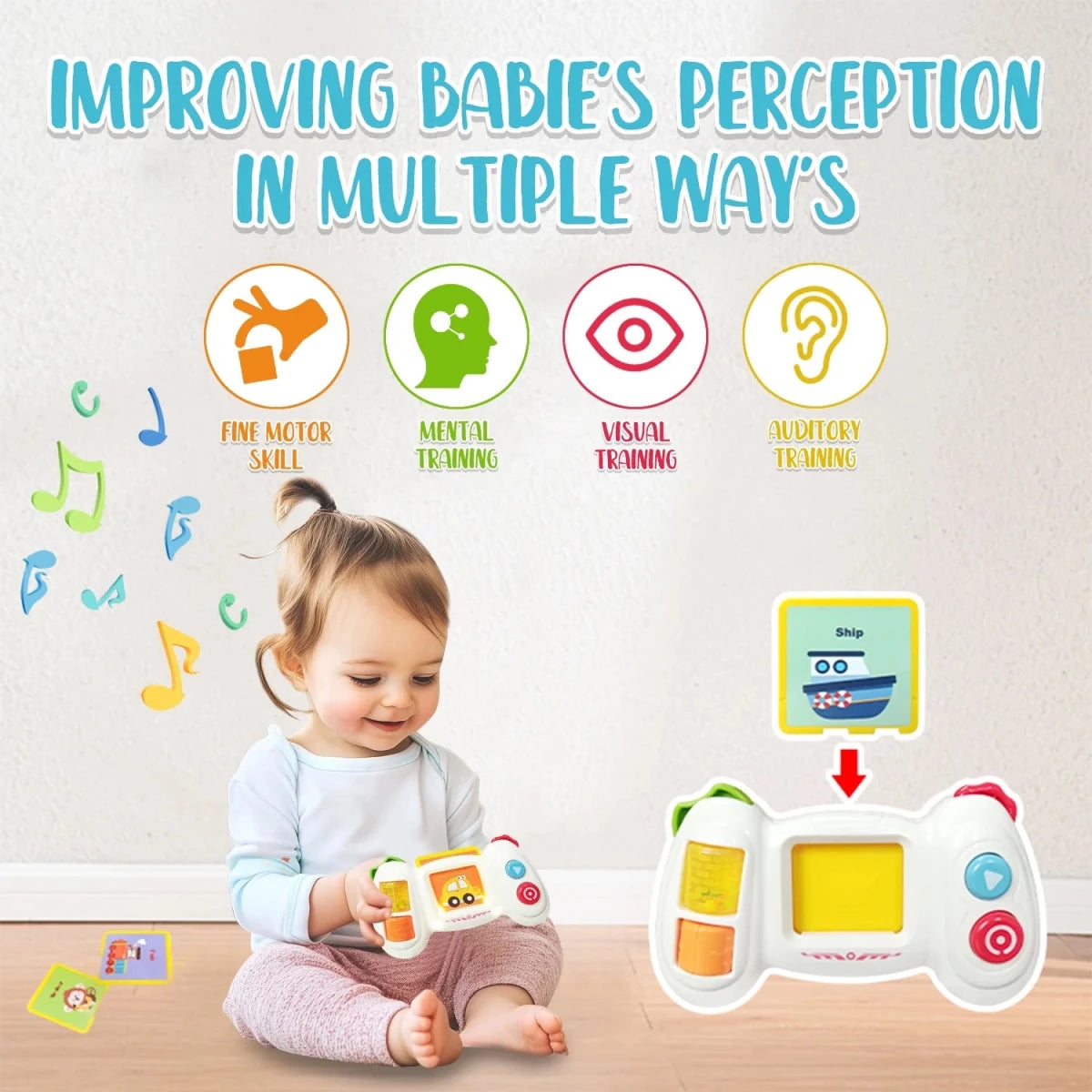 Huanger Toddler Baby Pocket Speech Talking Flash Cards Gaming Console