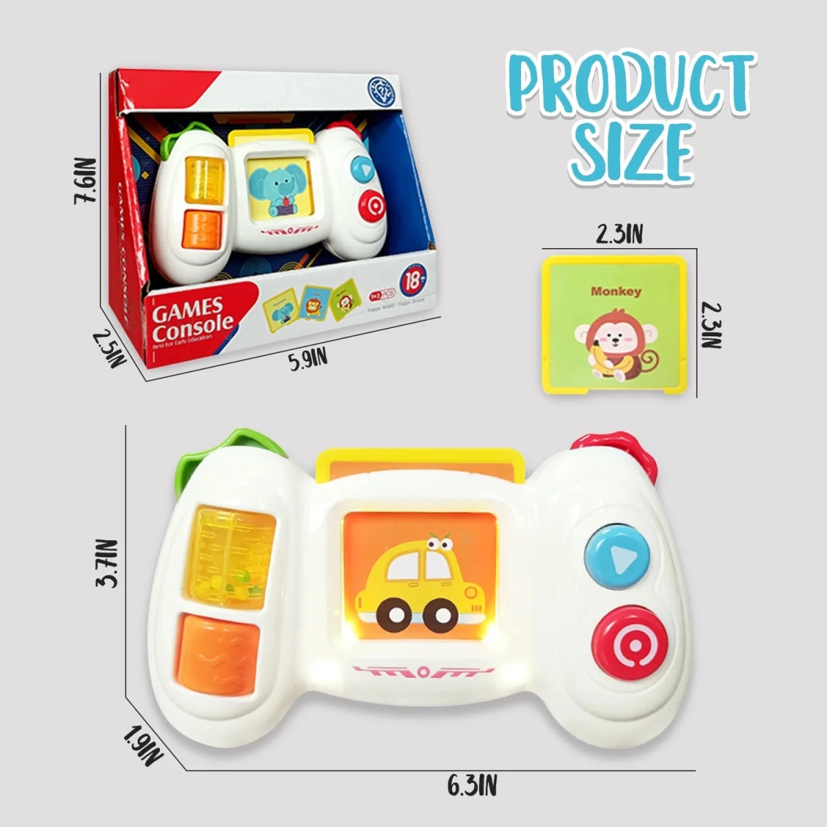 Huanger Toddler Baby Pocket Speech Talking Flash Cards Gaming Console