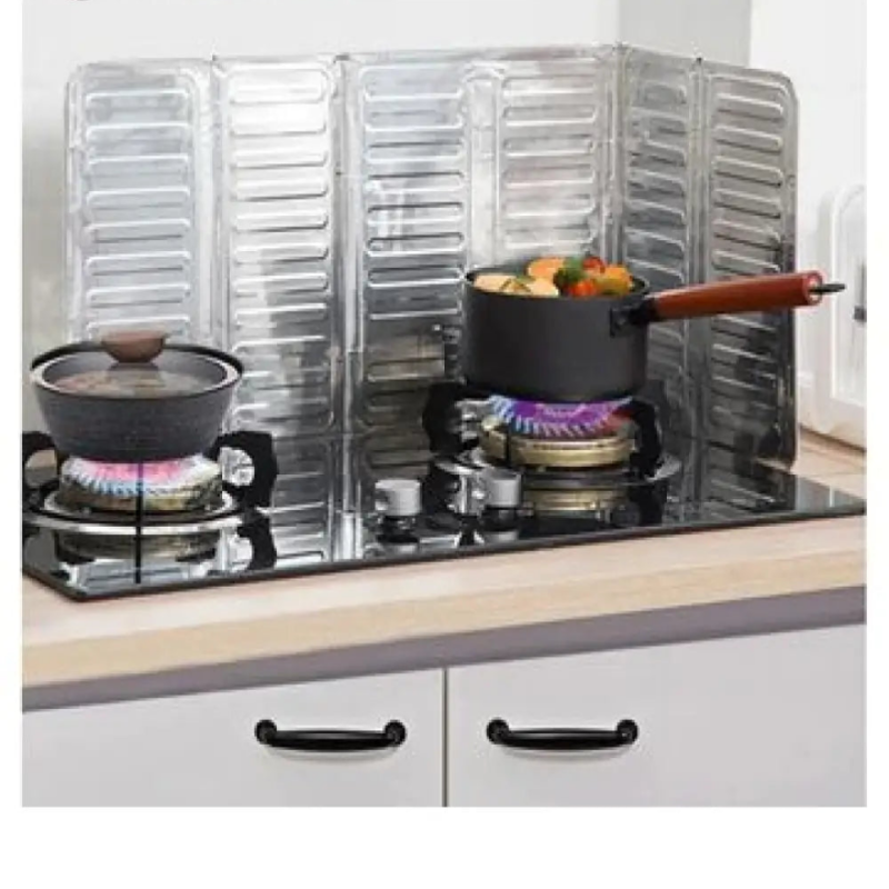 Foldable Aluminum Stove Splatter Guard – Oil Splash Shield for Cooking