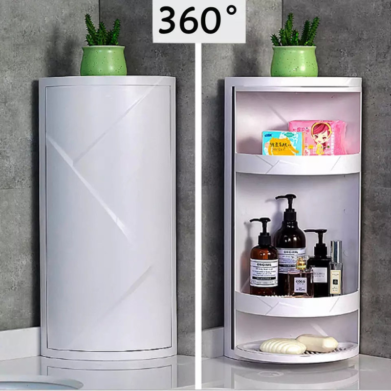 Corner Storage Cabinet (360? Rotatable)