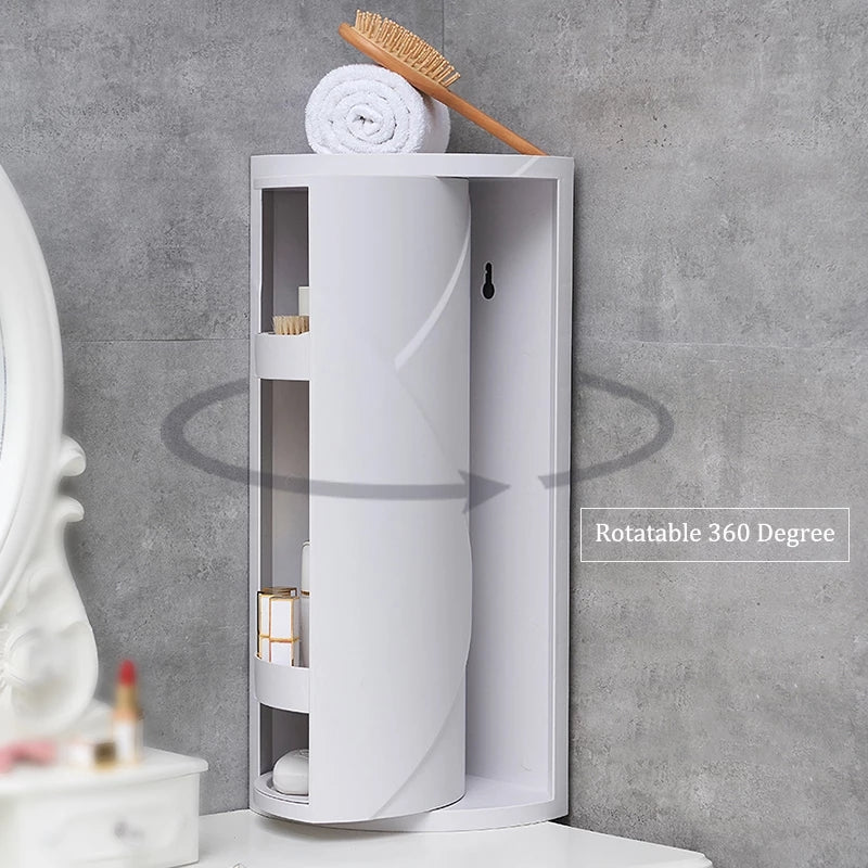 Corner Storage Cabinet (360? Rotatable)