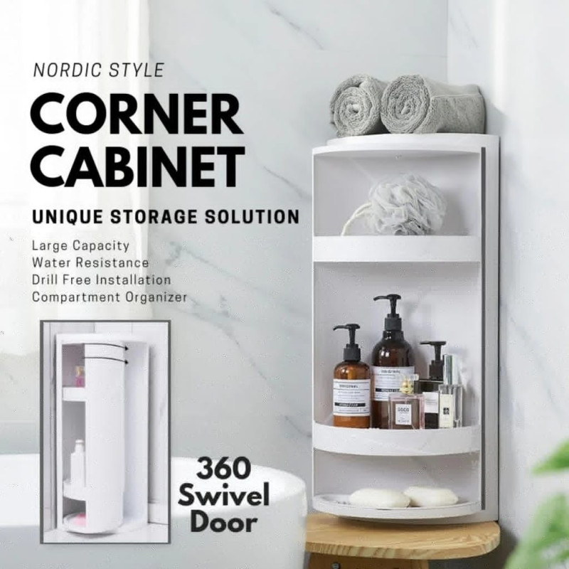 Corner Storage Cabinet (360? Rotatable)
