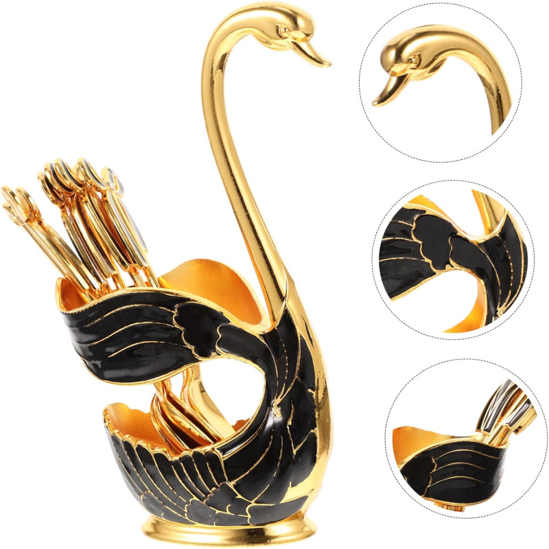 1 Set Swan Dessert Spoon Holder