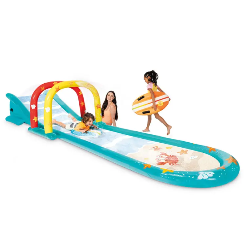 Intex Outdoor Inflatable Play Center Surfing Racing Fun Slide 18'5