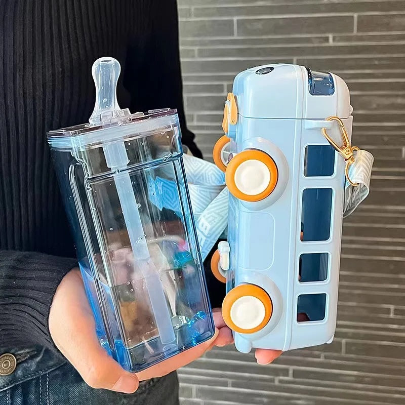 Kids Bus Shape Shaped Drinking Sipper Bottle 500 ML