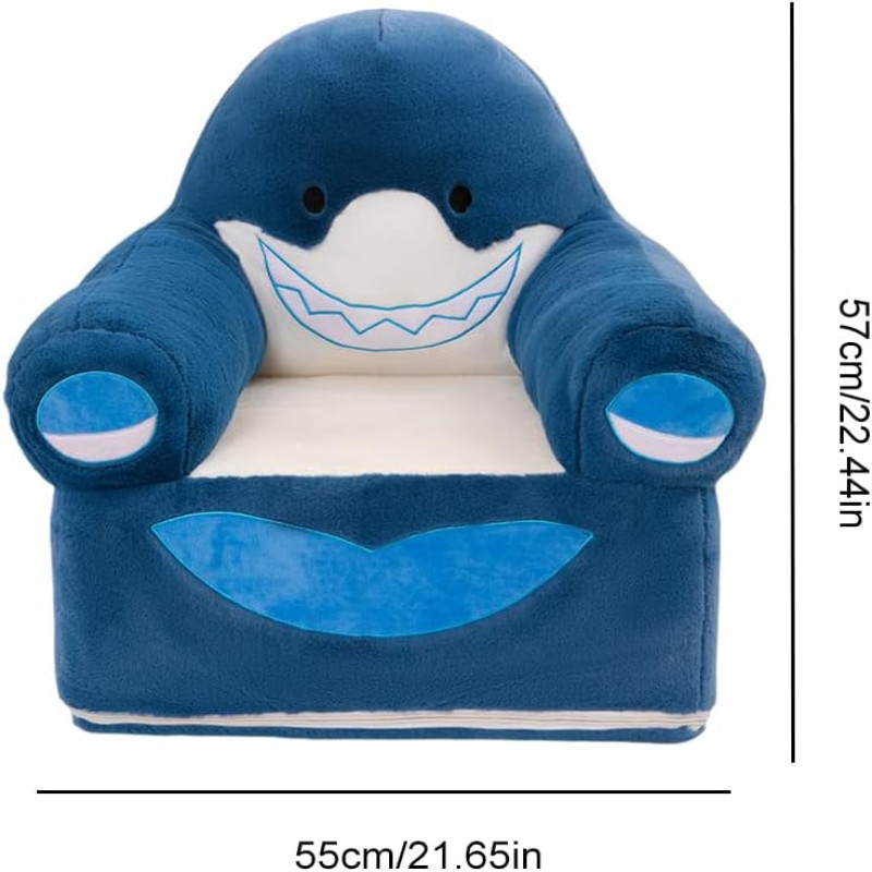Kids Sweet Plush Couch Sofa Seat Dark Blue