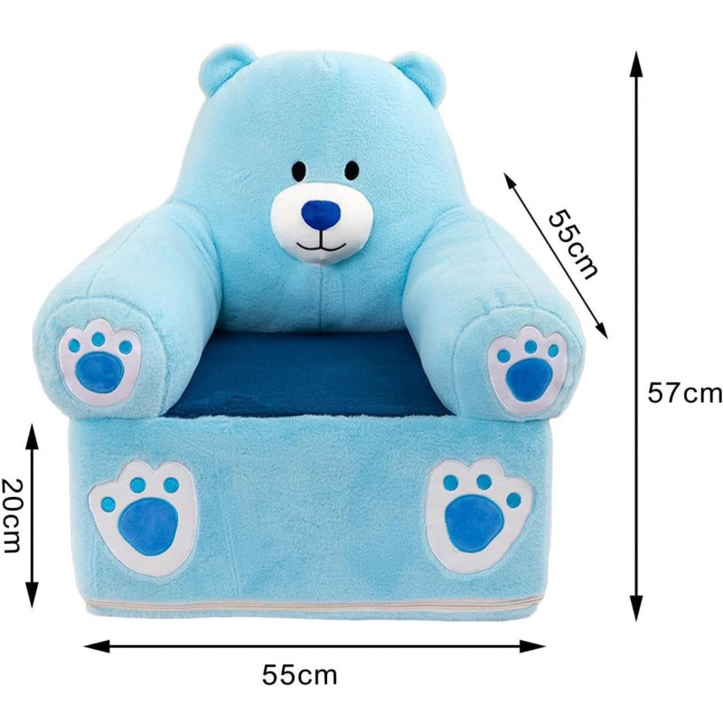 Kids Sweet Plush Couch Sofa Seat Light Blue