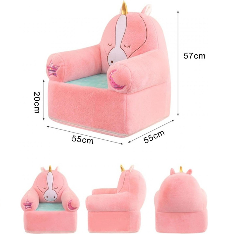 Kids Sweet Plush Couch Sofa Seat Pink