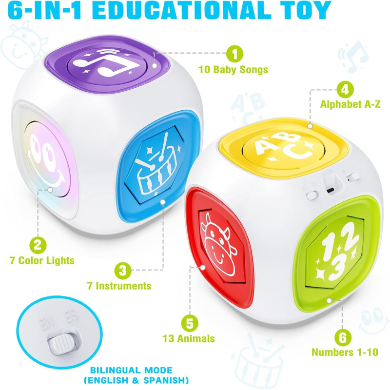 Learning Activity Cube 6-in-1 Sound & Fun Exploration Toy