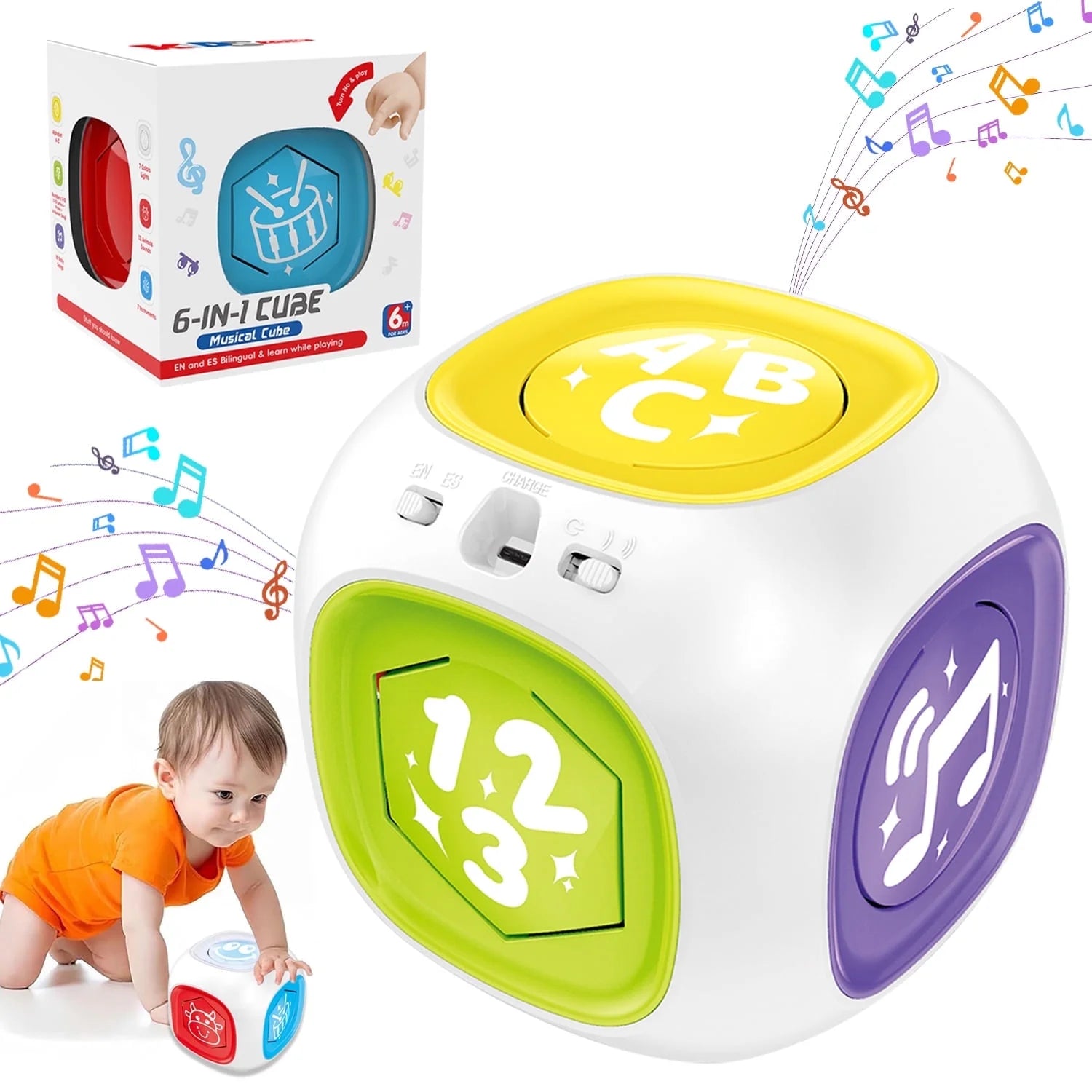 Learning Activity Cube 6-in-1 Sound & Fun Exploration Toy