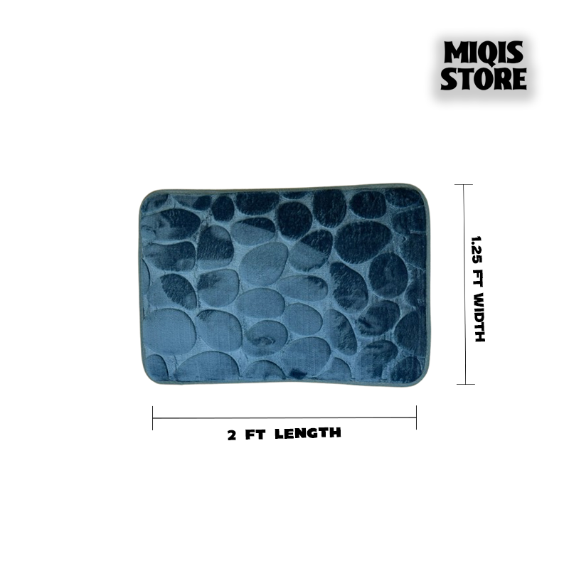 Pebble Stone Water Absorbent Mat (Medium Sky Blue)