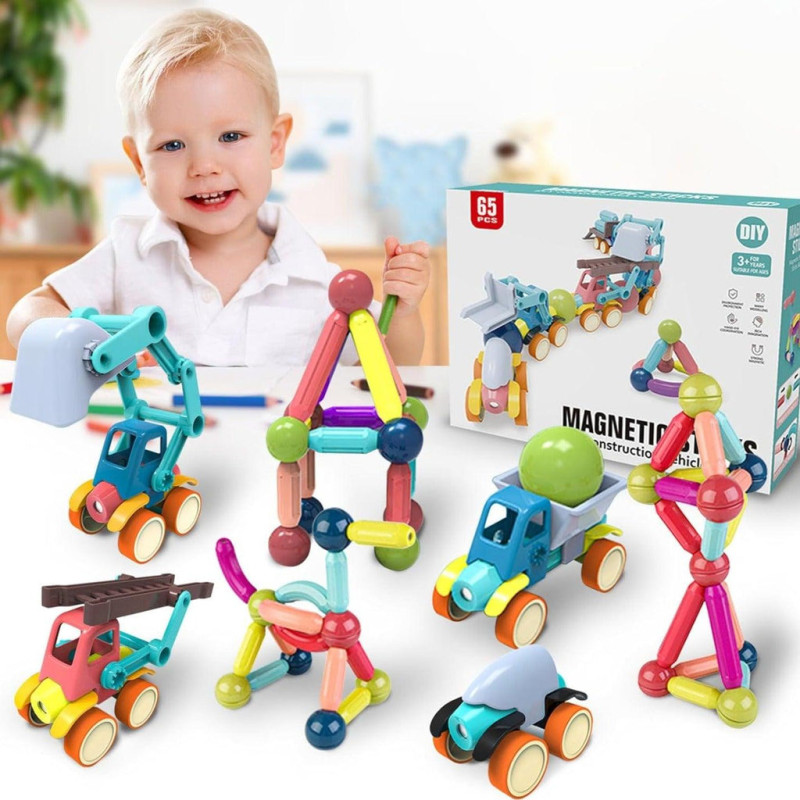 Magnetic Sticks DIY Construction Vehicle Toy 40 Pcs
