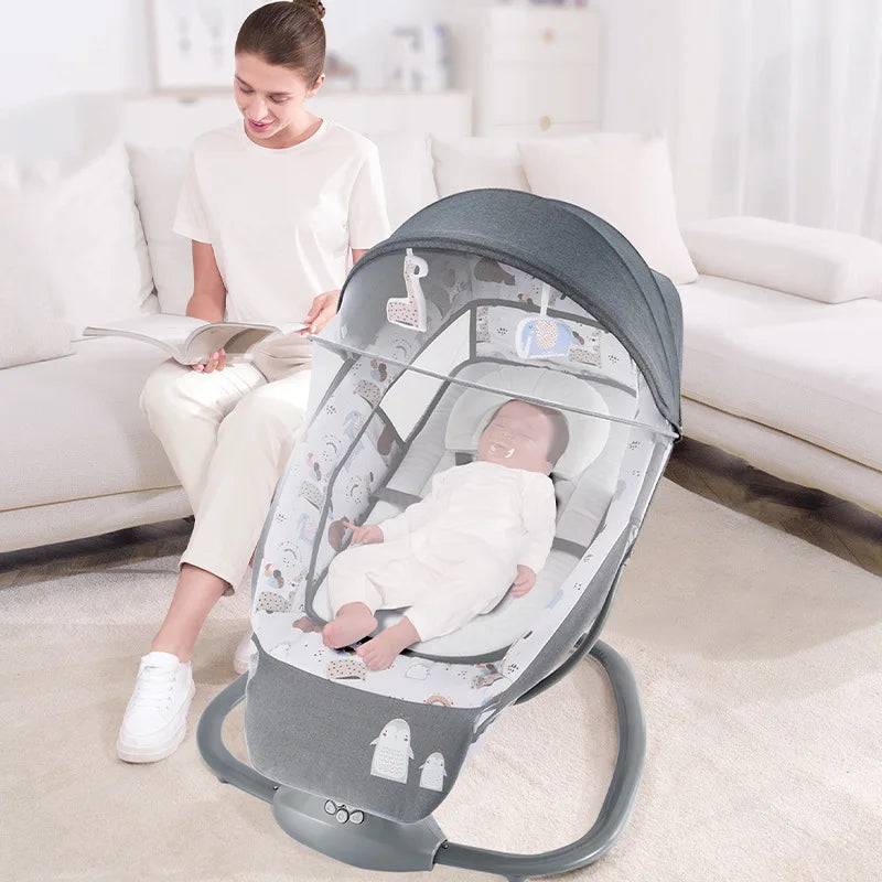 Mastela 3in1 Deluxe Multifunction Bassinet Auto Baby Swing - Grey/White - 8208