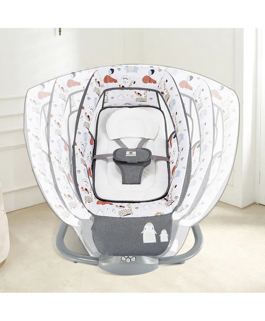 Mastela 3in1 Deluxe Multifunction Bassinet Auto Baby Swing - Grey/White - 8208