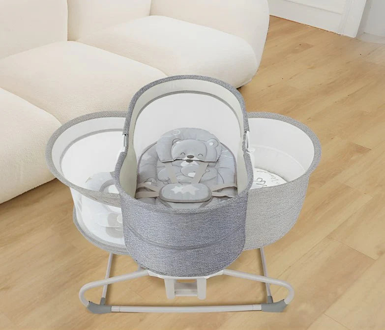 Mastela 4in1 Baby Automatic Electric Swing + Bassinet - Bear Print - 3088