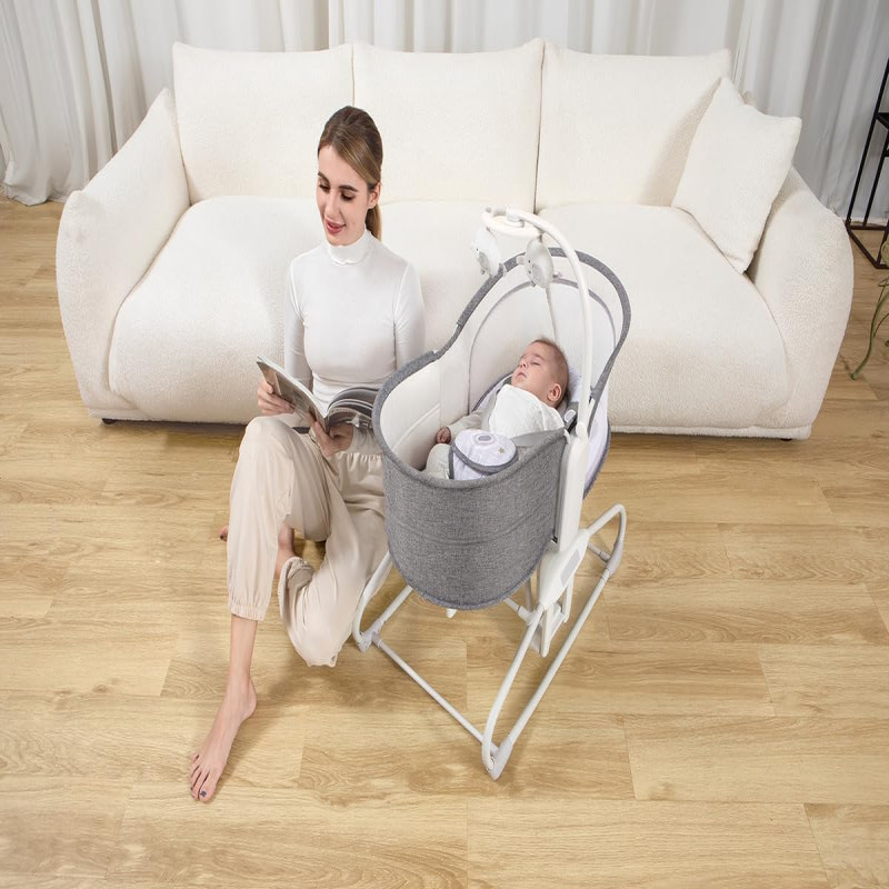 Mastela 4in1 Baby Automatic Electric Swing + Bassinet - Bear Print - 3088